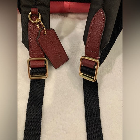 Coach Pink Ruby Charlie Block Medium Pebbled Leather Backpack NEW WITH TAGS - Picture 10 of 16